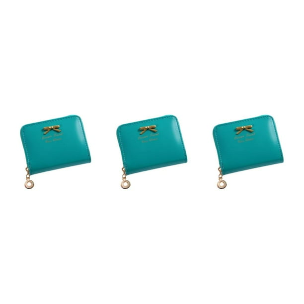 Tarjetero tipo billetera Sonducket elegante y compacto de PU color verde