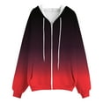 thumbnail image 4 of Womens Zip Up Hoodies Long Sleeve Gradient Color Loose Fit Jackets Casual Fashion Comfy Sweatshirts with Pockets, 4 of 5