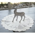 thumbnail image 4 of Snowy Silver Christmas Tree Scene on Ivory Table Topper (23" Round), 4 of 6