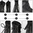 thumbnail image 3 of 2 Pairs Leather Lace-in Boot Zipper Inserts 6.9 x 2 Inch Eyelets Zipper Boot Laces Black 10 Holes No Tie Shoe Laces for Adults Men Women Tieless Shoe Sneakers Laces Repair DIY DIY, 3 of 6