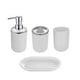 thumbnail image 2 of Juego de accesorios de baño de cuatro piezas blanco con dispensador de jabón, cepillo de dientes, vaso y jabonera, juego de plástico dental T-216-4, 2 of 6