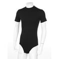 thumbnail image 4 of Miutii Men's Short Sleeve Undershirt One Piece Leotard Top Press Button Crotch Shirt Bodysuit Slim Black M, 4 of 6