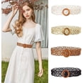 thumbnail image 5 of Ceinture Tressée pour Femmes, Ceinture en Paille Tissée, Décoration de Robe, Blanc, 5 of 5