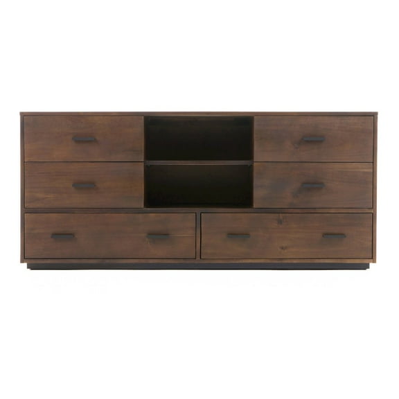 Limari Home Fantasia  Wood Bedroom Dresser in Dark Walnut/Matte Black