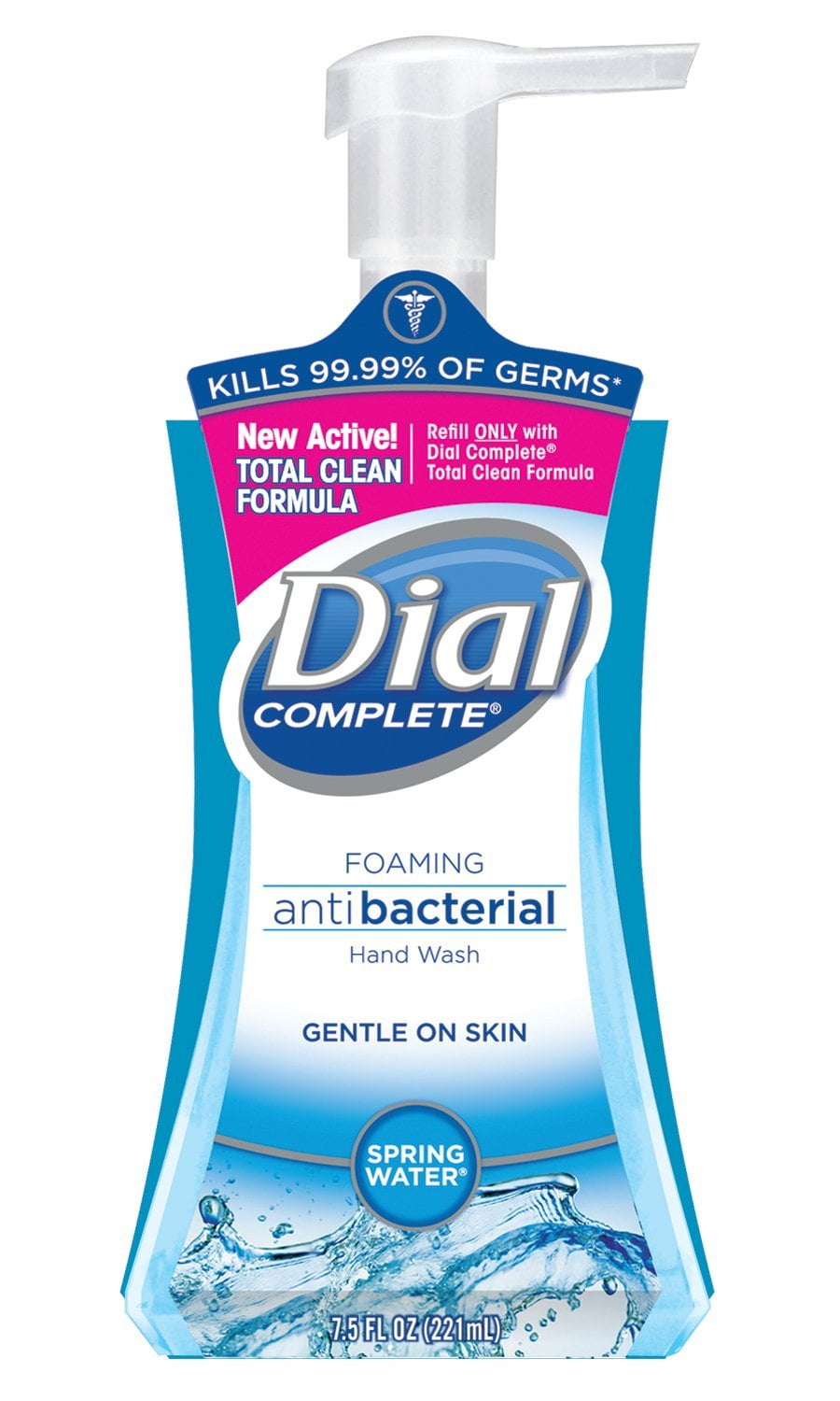 Dial Complete Antibacterial Foaming Hand Soap, Spring Water, 7.5 Fluid
