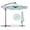 Baby Blue, variant on Yunken 10ft Solar LED Offset Hanging Market Patio Umbrella for Backyard, Poolside w/Easy Tilt Adjustment, Polyester Shade, 8 Ribs, Green