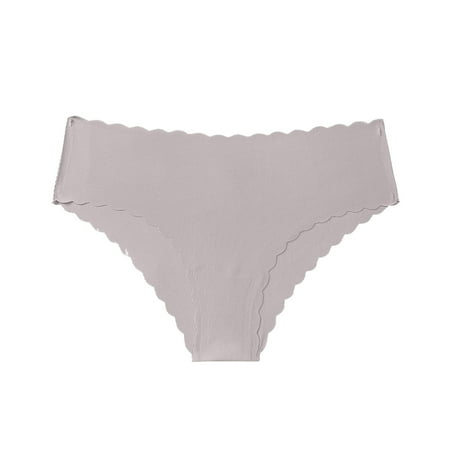 Dasayo Thong Bras for Women Naughty Gray Seamless G-String Solid Cheeky Low Waist Panty Womens Tanga Panties L