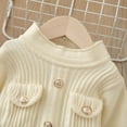 thumbnail image 4 of OGLCCG Girls Sweater Dress Long Sleeve Cable Knit Button Front Pleated A-Line Princess Dress Casual Fall Winter Midi Dresses 1-8 Years, 4 of 5