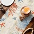 thumbnail image 3 of Sea Turtle Coastal Table Runner 72 Inches, Blue Red Summer Beach Coral Nautical Vintage Bed Runner Dresser Scarves Tabletop for Indoor Outdoor Parties/Ceremony/Banquet, 14" x 72", 3 of 9