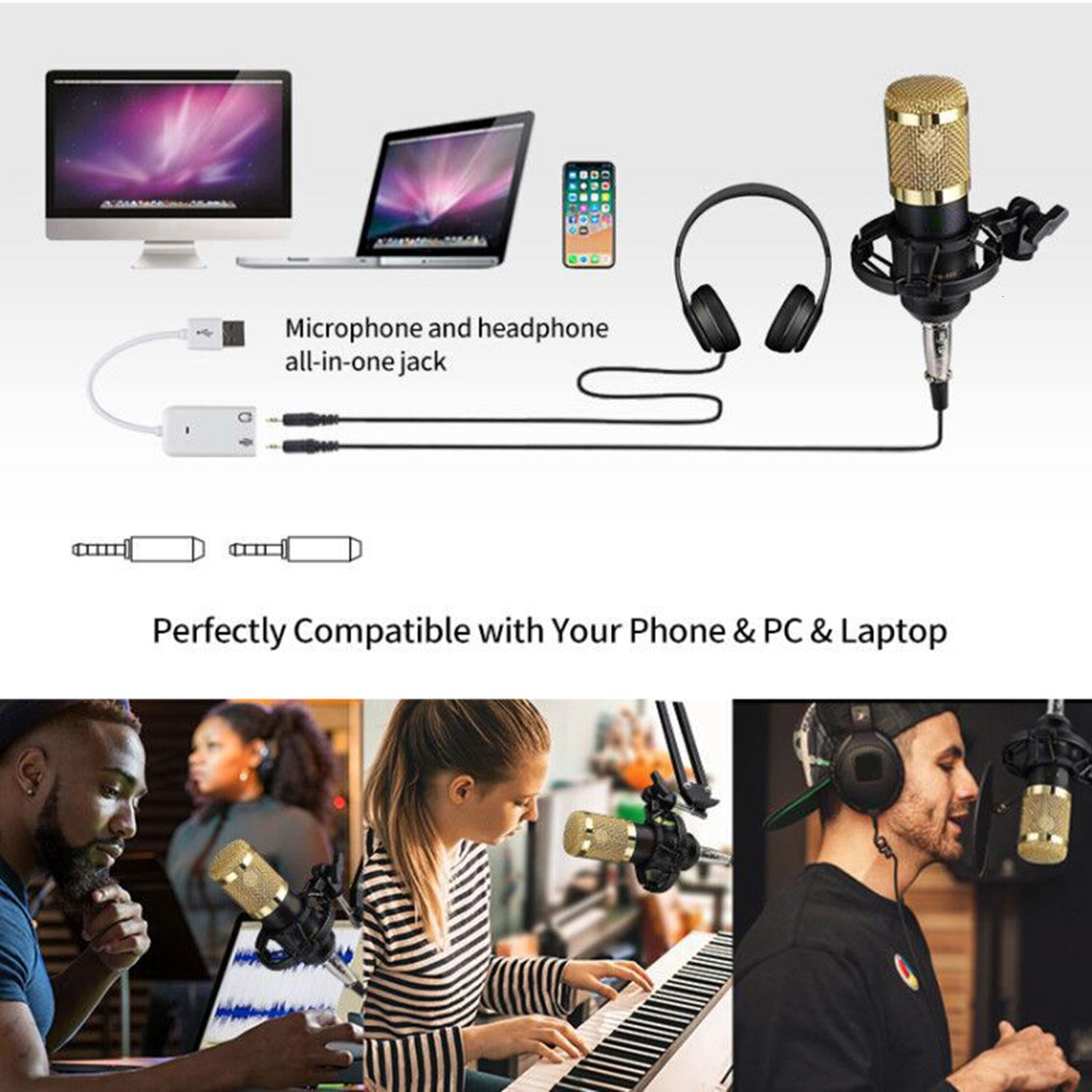 Jesscasday Studio Equipment Condenser Microphone 20Hz-20khz Frequency Response Mic