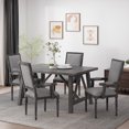 thumbnail image 2 of Noble House Aisenbrey Indoor Wood Upholstered Dining Chair, Set of 4, Gray, 2 of 9