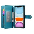 thumbnail image 5 of for iPhone 11 Wallet Case with Crossbody Strap &  Card Holder, Fashion Flip PU Leather Magnetic Clasp Cover for Women Men, Zipper Pocket Purse Phone Case for iPhone 11, Blue, 5 of 10