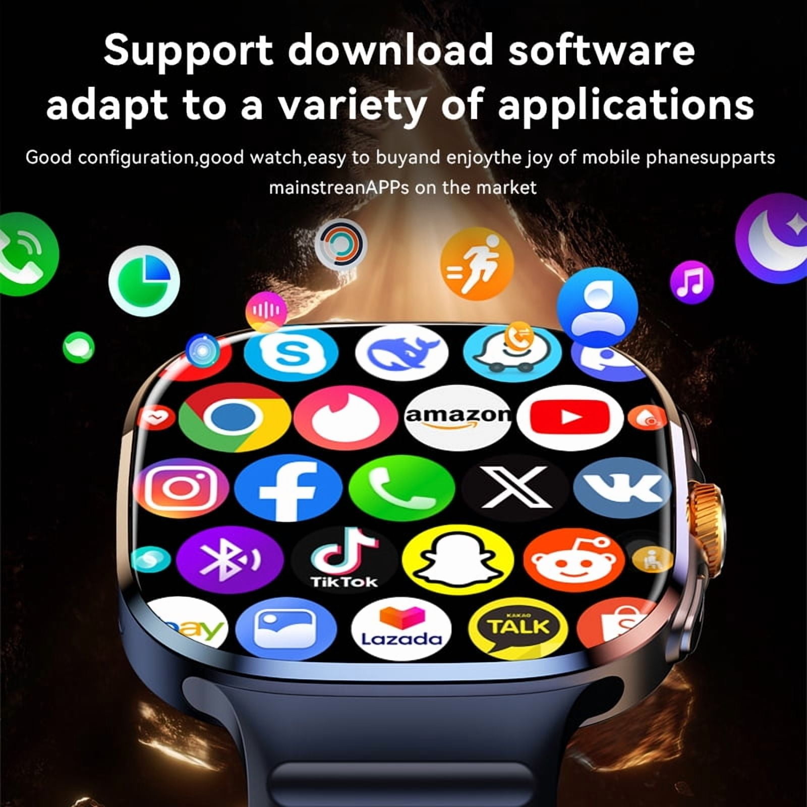 Smart Watch 4G LTE Android 10, 2.4" AMOLED HD Display, Quad-Core Processor, 8GB+128GB Storage, Long Battery Life, Business & Fitness Wearable Device