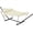 Beige, variant on Senfot Iron T-Shaped Stand Hammock with Flat Wooden Frame, Sturdy Outdoor Beige