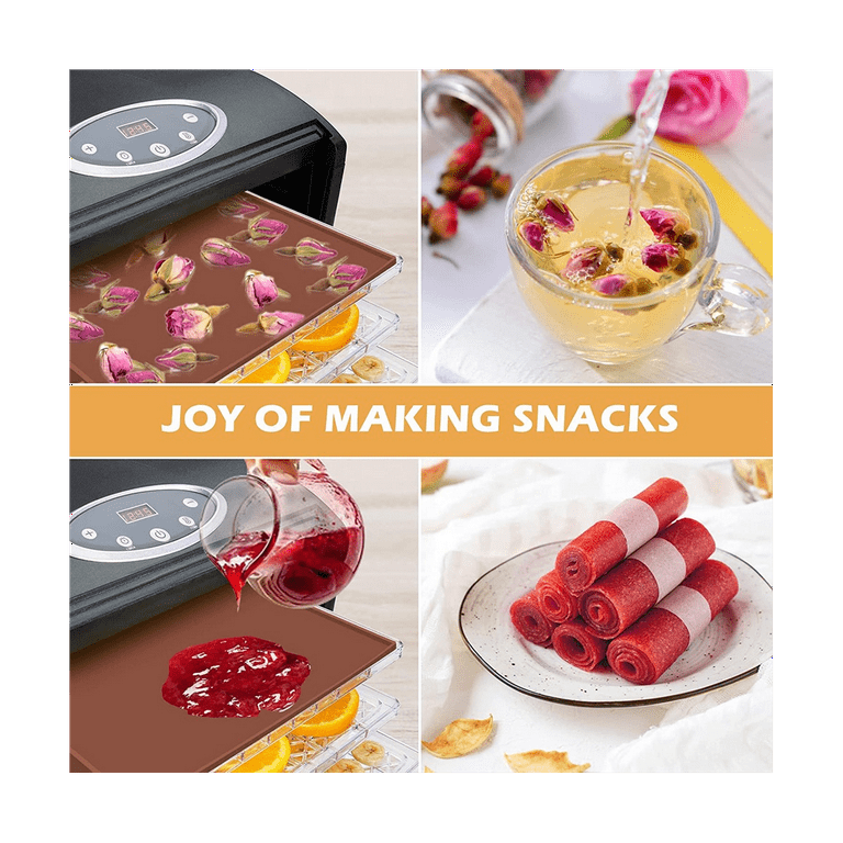 Winyuyby Silicone Dehydrator Sheets with Edge, Fruit Leather Trays for Liquid Fruits Meat Vegetables Herbs with Silicone, Adult Unisex, Size: One Size