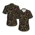 thumbnail image 3 of Yiaed Decorative Feathers Print Women's T Shirt V-Neck Short Sleeve Shirt Casual Breathable Tee Summer Tops-X-Large, 3 of 5