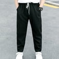thumbnail image 5 of ZLBDYG Boys Cotton Linen Pants Summer Lightweight Athletic Running Joggers Pant Kids Teen Soft Elastic Waist Trousers Casual Clothes, 5 of 7
