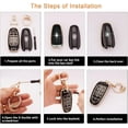 thumbnail image 3 of HAHDAXIA for Hyundai Key Fob Cover with Bling Key Fob Keychain, Soft TPU Key Fob Case Protector Full Covers Fit for Hyundai Tucson Sonata Nexo 7 Buttons Keyless Entry Smart Key Black Gold (R-, 3 of 6