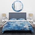 thumbnail image 3 of Designart "Botanical Tiles in Blue and White V" Abstract Tile Bedding Covert Set - Abstract Blue Modern Bed Set With 2 Shams, 3 of 5