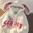 thumbnail image 4 of 2023 Chaqueta de terciopelo de cordero con orejas de conejo lindas de piel suave japonesa para mujer, abrigo de algodón salvaje informal de pareja de terciopelo grueso de invierno más Y2K, 4 of 5