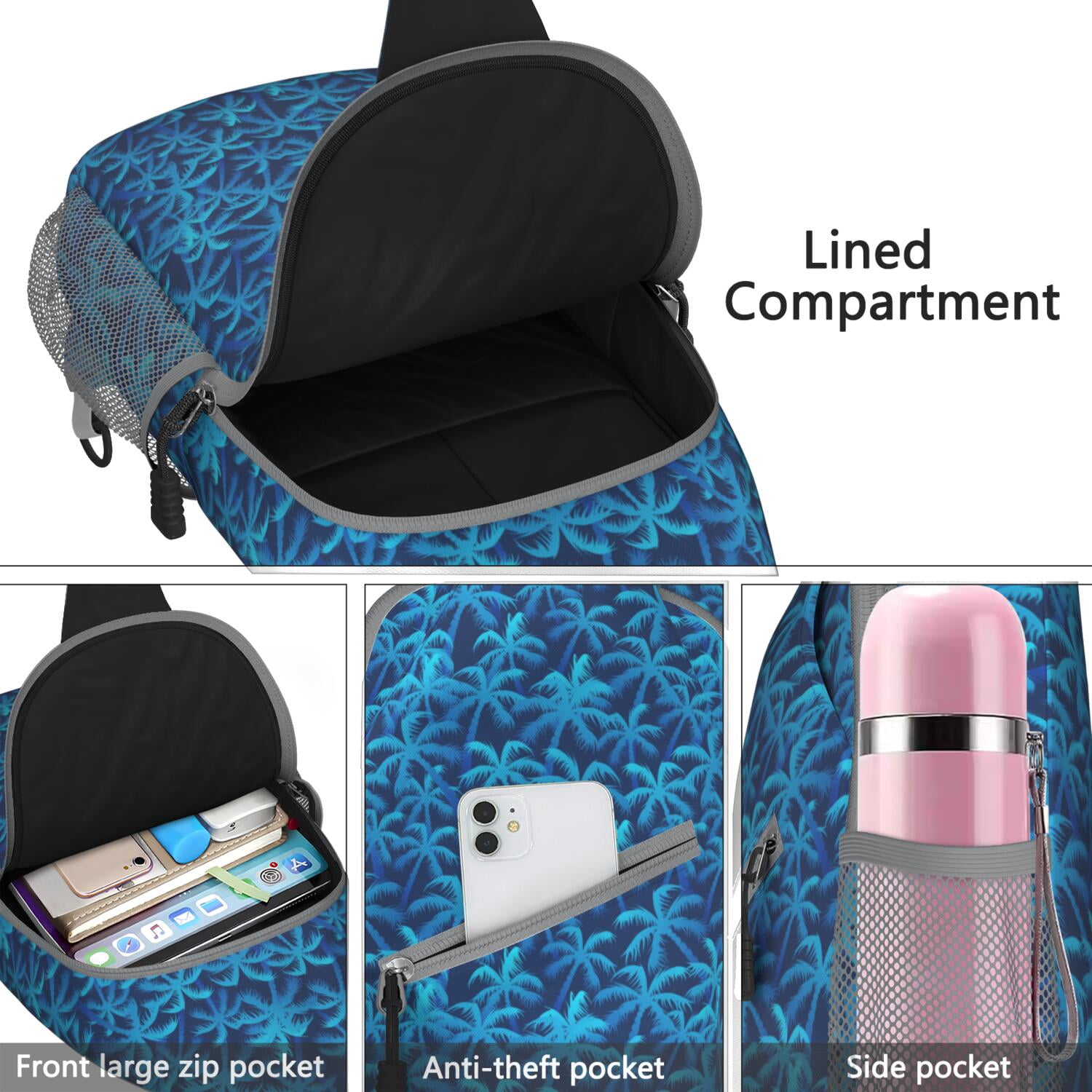 Tropical Beach Sunset Chest Bag - Boho Versatile Crossbody Backpack - Durable & Spacious for Outdoor Adventures & Casual Urban Use