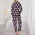 thumbnail image 6 of Goofa Pink Groovy Disco Ball Printed Women’s 2 Piece Pajama Set Super,Pajamas Women's Long Sleeve Sleepwear Soft Button Down Loungewear Pjs Lounge Set Nightwear-Large, 6 of 9