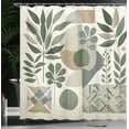 thumbnail image 3 of Ambesonne Monstera Shower Curtain, Minimalist Floral Romance, 69"Wx70"L, Pale Reseda Green Sepia, 3 of 4