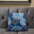 thumbnail image 5 of Amrita Sen Boho Mandala Plant Throw Pillow with Removable Cover in Indigo White Red 20x20, 5 of 5