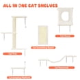 thumbnail image 5 of 5 Cat Wall Shelves Set  Wall-mounted Climber With House Bridge Hammock Space-saving Play Furniture White, 5 of 6