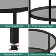 thumbnail image 6 of Round Modern Coffee Table with Tempered Glass Top - Black Accent Table, 6 of 9