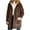 Brown, variant on LYXSSBYX Womens Winter Coats Women Winter Warm Composite Plush Button Hooded Jacket Outwear Solid Color Coat