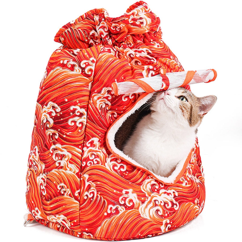 Bvdfgk Backpack Dog Carrying Backpack Dog Carrier Dog Holder for Chest Adjustable Hands Red