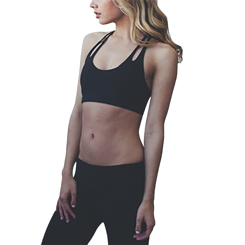 One Shoulder Sports Bra Women's Fitness Yoga Gym Padded Top Athletic Under Wears 