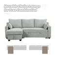thumbnail image 4 of Harper & Bright Designs 90" L Shaped Convertible Sofa Bed with Chaise and Storages Racks, Pull Out Sleeper Corner Couch w/USB Ports for Dorm Apartment Office, Light grey, 4 of 19