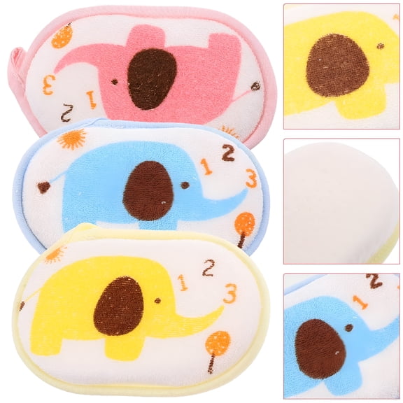 ACDANC 3Pcs 11.8x7.9x1.2in Cotton Baby Bath Sponge Soft on Skin for Newborns and Toddlers