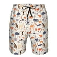 thumbnail image 3 of Honeii's South American Animals Print Men's Casual Shorts with Drawstring，Swim Trunks Quick Dry Beach Shorts, 3 of 5