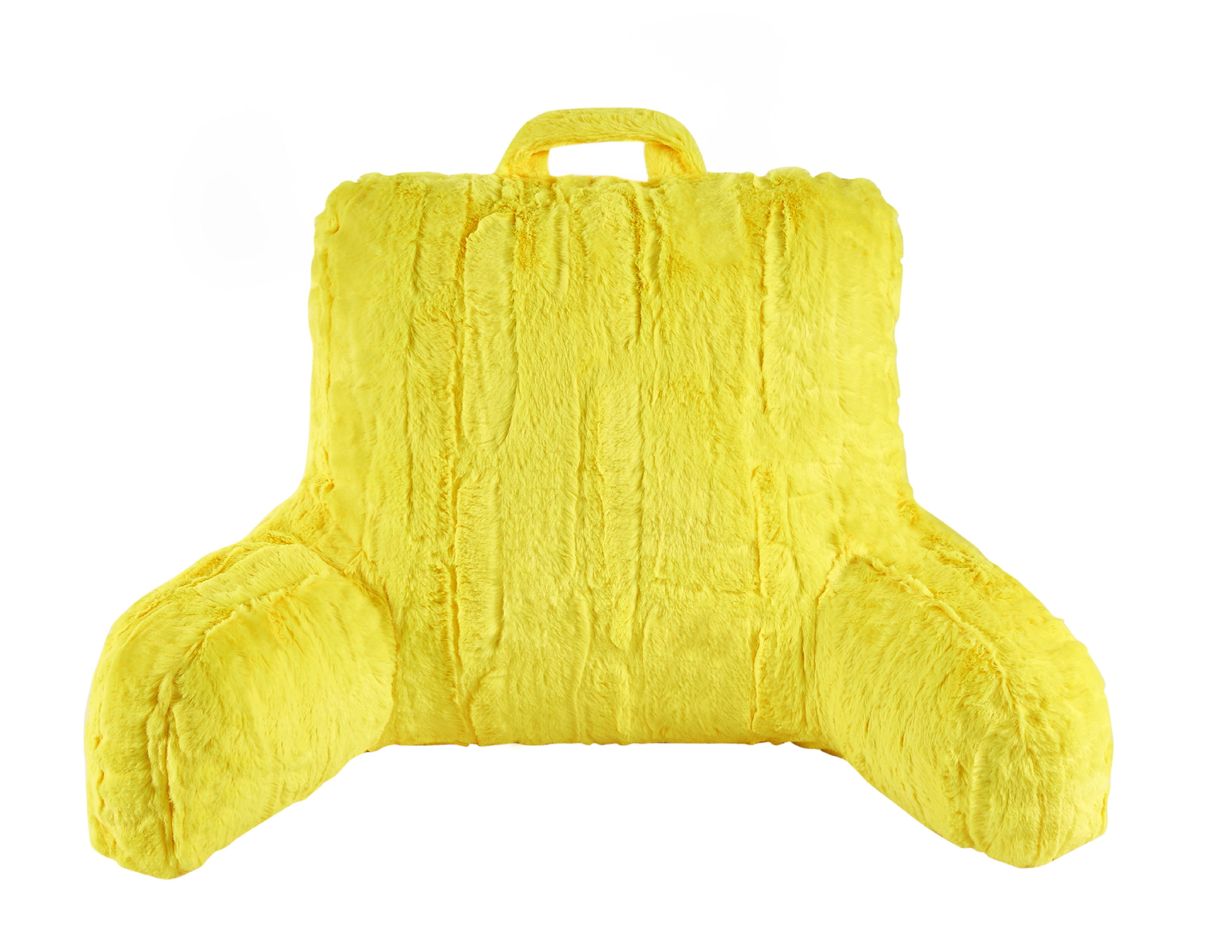 Ultra Plush & Cozy Hypoallergenic Overfilled & Oversized Bed Rest Pillow - Rhonda Shag, Yellow
