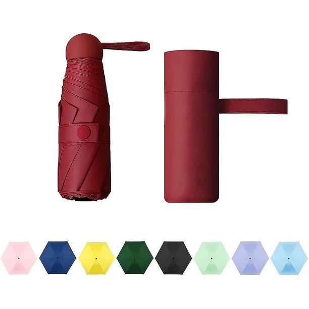 Liangnv Paraguas compacto de viaje para sol y lluvia, miniparaguas plegable portátil a prueba de viento para niñas y mujeres
