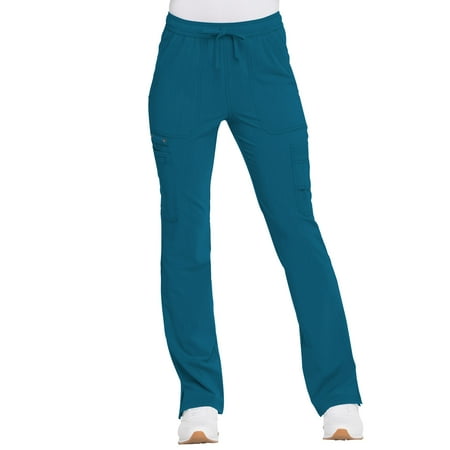 Dickies Advance Medical Scrubs Pant for Women Mid Rise Boot Cut Drawstring DK200P, XL Petite, Caribbean Blue