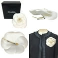 thumbnail image 2 of Pre-Owned CHANEL Camellia Corsage Brooch White Chanel Women's Ceremony (Good), 2 of 3