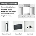 thumbnail image 3 of MAYEERTY Modern 4-in-1 Hallway Coat Rack: Bench, Storage Drawer, 7 Hooks, White, 3 of 21