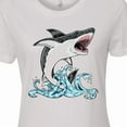 thumbnail image 4 of Inktastic Great White Shark Jumping Women's T-Shirt, 4 of 5