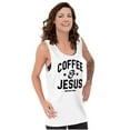 thumbnail image 3 of Coffee and Jesus Christ Strong Womens Plus Size Graphic Tank Top Brisco Brands 3X, 3 of 5
