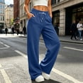 thumbnail image 7 of Cfrylhy Womens Wide Leg Sweatpants Elastic Waist Drawstring Comfy Sweat Pants Fashion Lounge Travel Trousers with Pockets, 7 of 7