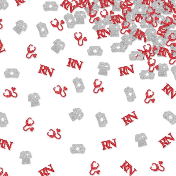120 Congrats Nurse Confetti, RN Table Confetti, Sliver Glitter Nurse Graduation Table Scatter, Medical Nursing School Graduation Party Decoration