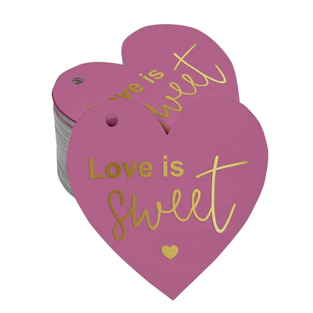 Inkdotpot Étiquette en Papier Doré "Love Is Sweet" pour Mariage 100 Pcs