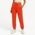 thumbnail image 2 of Fall Pants for Women 2025 Athletic Cuffed Joggers with Pockets Comfy Fashion Baggy Lightweight Lounge Pants Orange S, 2 of 4