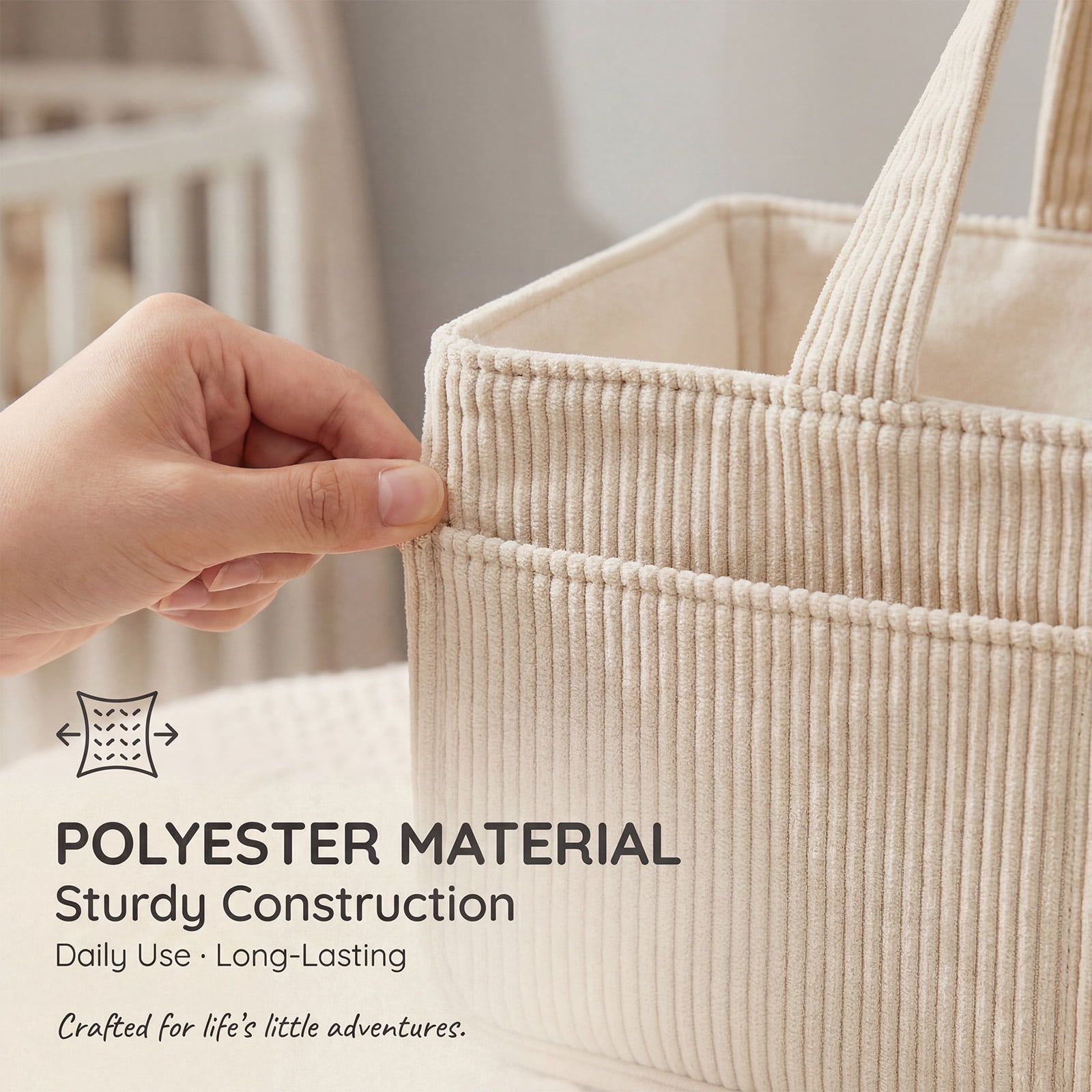 HKJUNFEI 2Pcs Diaper Caddy Organizer with Inner Compartment Organization Sturdy Comfortable Carry Design for Nursery Baby Shower Newborn