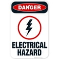 thumbnail image 1 of Electrical Hazard Sign, OSHA Danger Sign, 12x18 Aluminum, 1 of 1