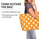thumbnail image 2 of Fotbe Orange And White Polka Dot Bolsa Tote Estética de Lona con Estampado para Mujer - Bolsa Reutilizable de Hombro Casual para Vacaciones, Compras, Trabajo y Gimnasio, 2 of 8
